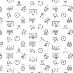 vector of education pattern seamless background vector in doodle style, school pattern, back to school