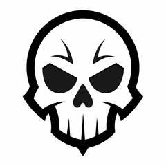 Skull Logo Vector Art on White Background