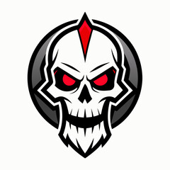 Skull Logo Vector Art on White Background