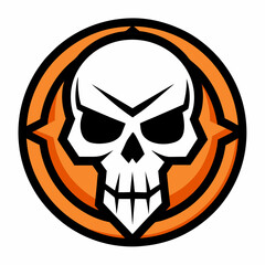 Skull Logo Vector Art on White Background
