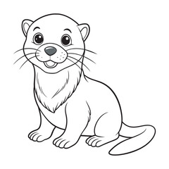 Create a high-resolution image of a beautiful otter on a pure white background. The otter should have a shiny, cute ,expressive eyes, and a friendly, happy expression.