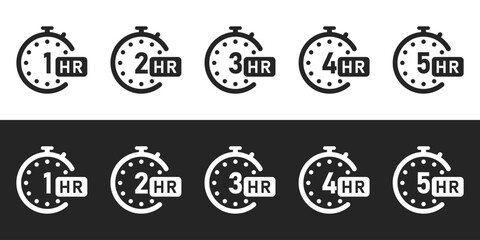 Hours clock time icon black and white vector design