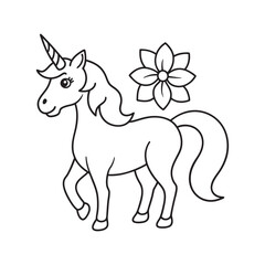 Fototapeta premium A unicorn with a flower-shaped horn