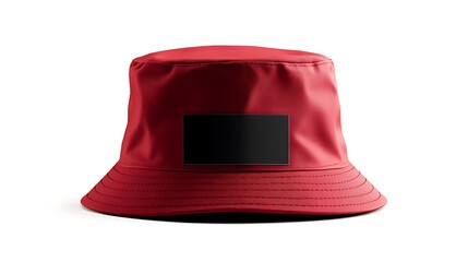 Fototapeta premium Customizable Bucket Hat Mockup with Black Label for Branding
