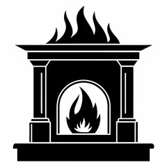 Fireplace Black silhouette