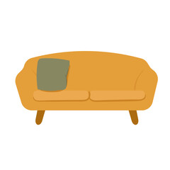 Home Interior Yellow Sofa