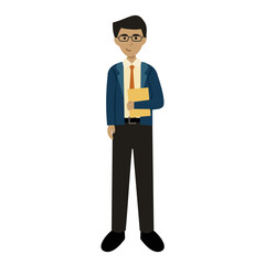 Business Man Character Man holding Book