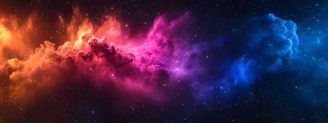 Obraz premium Abstract, colorful powder explosion background. Color splash in space, vibrant paint burst concept