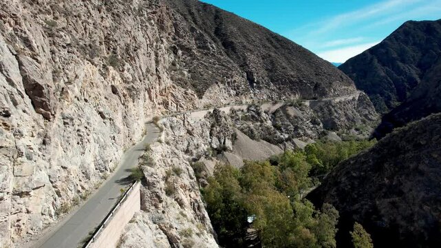Aerial view of Cuesta del Huaco, San Juan, Argentina.