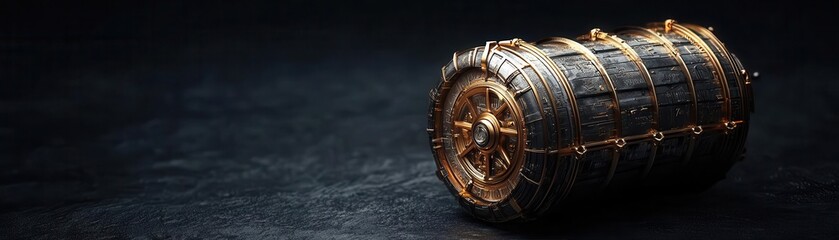 Obraz premium Ancient artifact-turned-time machine, blending archaeology with futuristic technology to unlock temporal shifts, time machine, artifact time travel