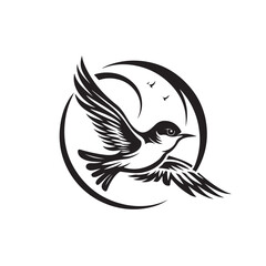 Swallow Bird Logo Vector. Swallow bird Vintage Flying logo business design template vector illustration