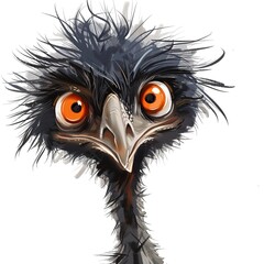 Emus Trust emotion fantasy animal cartoon isolated whitebackground