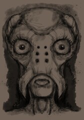 Alien creature, sketch - digital painting © Cubitron