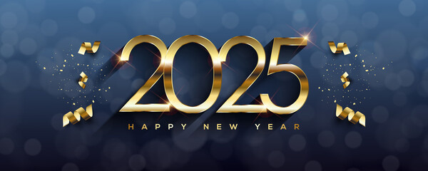 2025 Happy New Year Greeting Card Illustration