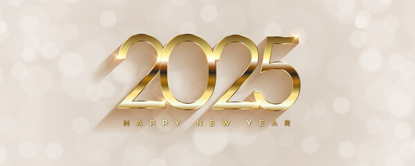 2025 Happy New Year Greeting Card Illustration