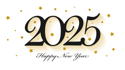 Obraz premium 2025 Happy New Year Greeting Card Illustration