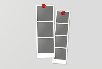 line polaroids with thumbtack pin