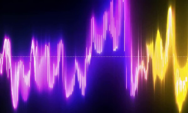 Colorful music beats moving by vibrant sound waves on a black background