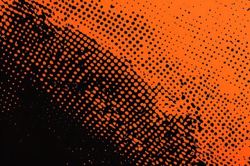Spooky Halftone Orange and Black Background for Halloween Vibes