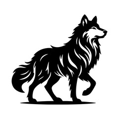 Wolf Logo Iconic Silhouette Art Vector Illustration