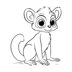 Lemur illustration coloring page - coloring book for kids