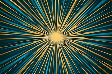 Obraz premium Futuristic Turquoise and Gold Starburst Vector Graphic with Dynamic Angles