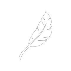floral banana leaf outline vector stock illustration