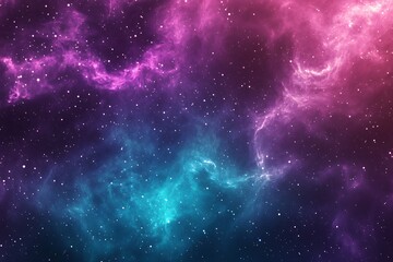 Naklejka premium Serene Mauve and Turquoise Gradient Galaxy on Dark Plum - Minimalistic Design for Chic Aesthetic