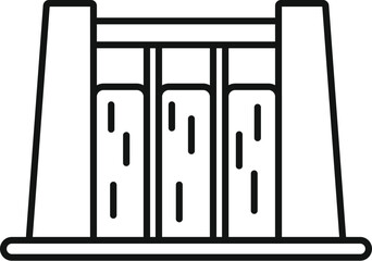 This simple icon represents a hydroelectric power plant, highlighting its role in generating sustainable energy