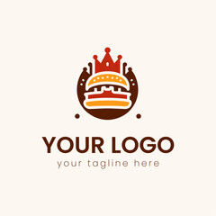 Obraz premium The Burger and Crown logos give the impression of power over the food.