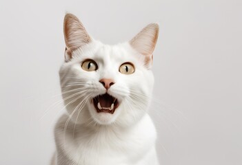 white cat portrait