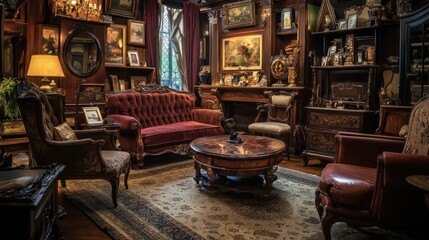 Elegant Victorian Living Room Interior