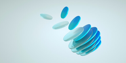 3d render technology, data transfer, database, LLM, API concept. 3s abstract background