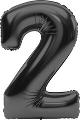 Black color Alphabets and number Balloons clipart, letters, transparent background.