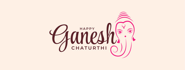 Happy Ganesh Chaturthi Social Media Post Template, Web Banner, Greeting Cards,Print, T-Shirts, Posters and Banners	