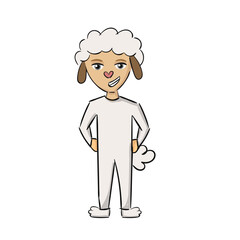 Kids with Sheep Costume