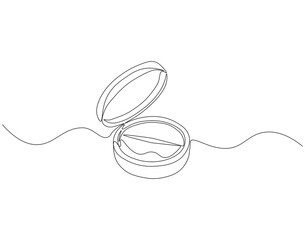 Continuous line drawing of compass. Single line illustration of old navigate and adventure symbol. Cartography concept. Editable outline