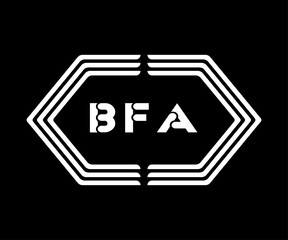 BFA letter logo Design. BFA Simple and modern creative monogram initial letter logo Illustration.
