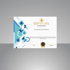 Elegant certificate template vector with luxury and modern pattern background Vector

