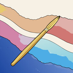 illustration of a brush and paint
