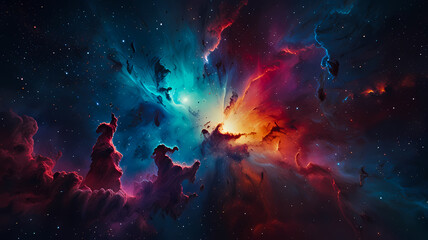 ethereal cosmic nebula background with soft pastel hues and grainy texture