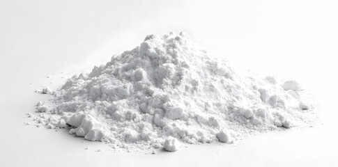 Obraz premium A pile of flour isolated on white background