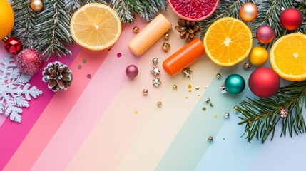 Holiday color palette, festive cheerful tones, seasonal swatch, isolated on white background