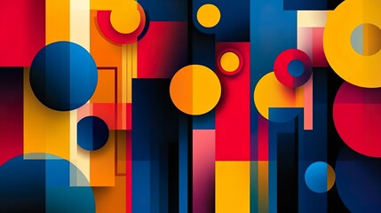 Abstract compositions with bold colors and forms for modern art