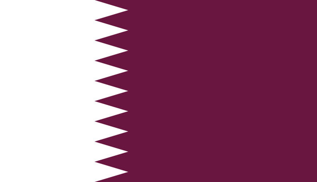 Flag of Qatar, Qatari Flag, flat vector