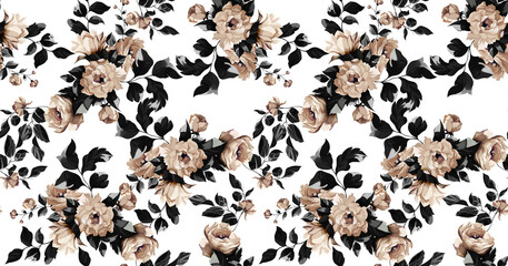 Seamless flower pattern. Abstract pattern. Textile print pattern	
