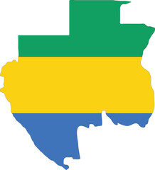 Obraz premium Gabon Flag in Map, Gabon Map with Flag, Country Map, Gabon Map with Flag, Nation Flag Gabon
