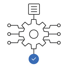 Task Allocation Icon Design. Represents Resource Management, Team Coordination, Project Execution, Efficiency. Vector icon with editable Stroke.
