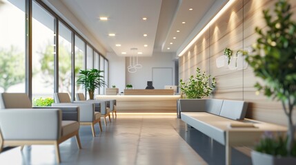 Fototapeta premium waiting area for patients with doctor appointments in modern healthcare clinics in private practice hospital