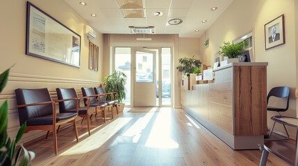 waiting area for patients with doctor appointments in modern healthcare clinics in private practice hospital